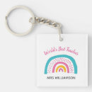 Search for worlds best teacher key rings Rainbow