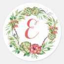 Search for floral wreath monogram wedding stickers Feathers