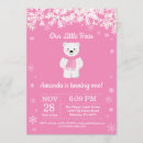Search for winter woodland birthday invitations Pink