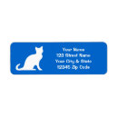 Search for blue cat return address labels Cute