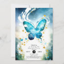 Search for blue butterfly birthday invitations Enchanted