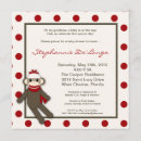 Search for sock monkey baby shower invitations Red