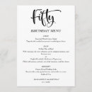 Search for 50th birthday menus Black and white