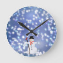 Search for holiday snowman clocks White christmas