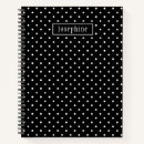 Search for black and white polka dots notebooks Simple