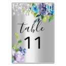 Search for navy blue silver wedding table cards Number