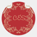 Search for crimson wedding stickers Vintage