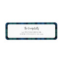 Search for green plaid return address labels Script typography
