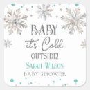 Search for baby shower snowflake stickers Baby it's cold outside