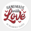 Search for handmade with love craft stickers Red