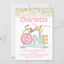Search for sweet one doughnut birthday invitations Gold