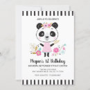 Search for pink and black girls birthday invitations Animal