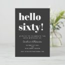 Search for black white 60th birthday invitations Simple