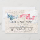 Search for vintage twin baby shower invitations Pink and blue