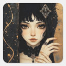 Search for womans black gold party stickers Beautiful woman