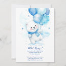 Search for polar bear baby boy shower invitations Watercolor