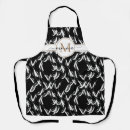 Search for black and white floral aprons Monogrammed