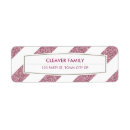 Search for pink stripe return address labels Sparkly