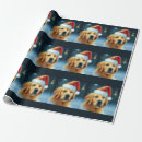 Search for golden retriever christmas wrapping paper Santa