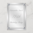 Search for 75th with diamonds birthday invitations Grey