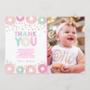 Search for doughnut party thank you cards Pink and gold