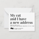 Search for cat moving announcement cards New address