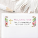 Search for pink cross return address labels Christening