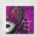 Search for pink and black masquerade party invitations Purple