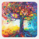 Search for tree of life square stickers Colourful