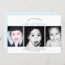 Search for 3 photo birthday invitations Blue