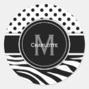 Search for monogram zebra pattern cards invites Black and white