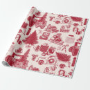 Search for toile christmas wrapping paper Vintage
