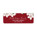 Search for red cherry blossom return address labels Floral