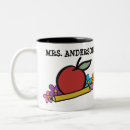 Search for pencil teacher mugs Red apple
