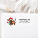 Search for dachshund dog return address labels Xmas
