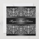 Search for zebra sweet 16 invitations Black