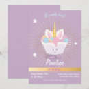 Search for unicorn cupcake invitations Purple