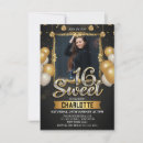 Search for gold black balloons invitations Script typography