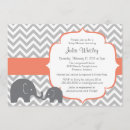 Search for coral and grey baby shower invitations Chevron