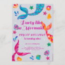 Search for unicorn and mermaid birthday invitations Glitter