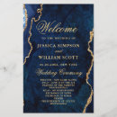 Search for navy and gold wedding programmes Watercolor