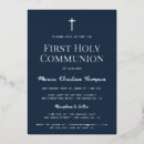 Search for silver cross first communion invitations Navy
