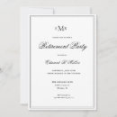 Search for formal retirement invitations Black and white