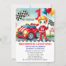 Search for race car 1st birthday invitations Cute