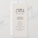 Search for reception order of service weddings Minimalist