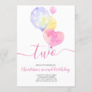 Search for girl second birthday invitations Two