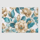 Search for gold and teal tissue paper Floral