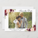Search for burgundy floral save the dates Vintage