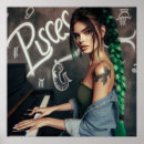 Search for pisces zodiac posters Green