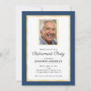 Search for navy blue retirement invitations Sophisticated